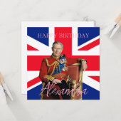 Britische Flagge des Easy Individuelle Name King C Karte (Vorderseite/Rückseite Beispiel)