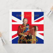 Britische Flagge des Easy Individuelle Name King C Karte (Vorderseite/Rückseite Beispiel)