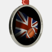 BRITISCHE Flagge des Rugby-| Ornament Aus Metall (Rechts)