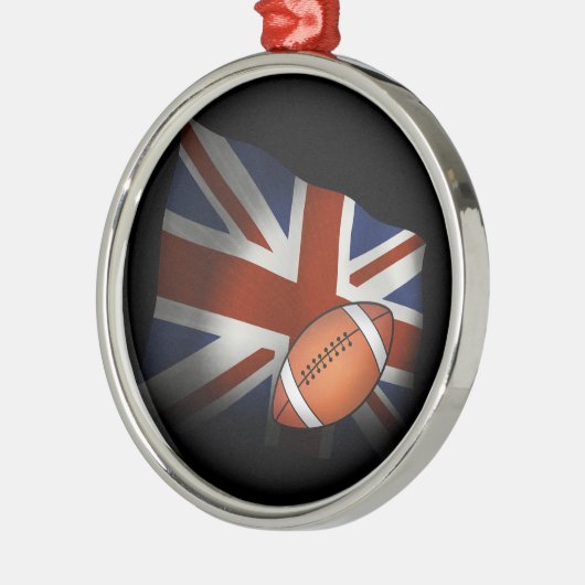 BRITISCHE Flagge des Rugby-| Ornament Aus Metall (Links)