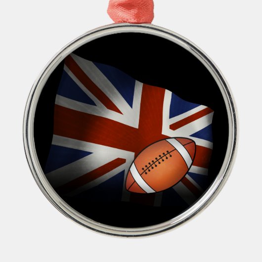 BRITISCHE Flagge des Rugby-| Ornament Aus Metall (Vorne)