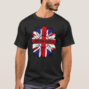 Britische Flagge England Uk Sunflower Windsor Cast T-Shirt