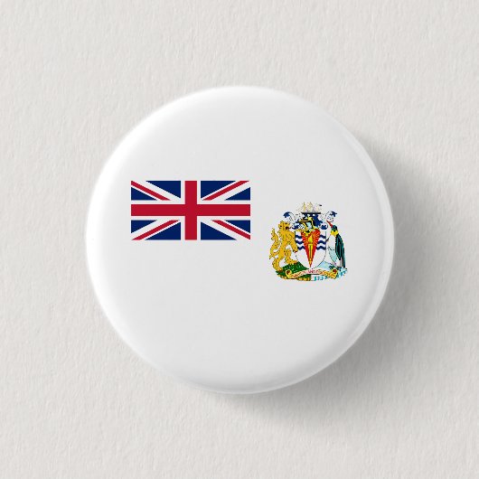 Britische Flagge für das Antarktis-Gebiet Button (Vorderseite)