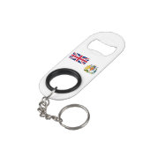 Britische Flagge für das Antarktis-Gebiet Mini Flaschenöffner (Rückseite Schrägansicht)