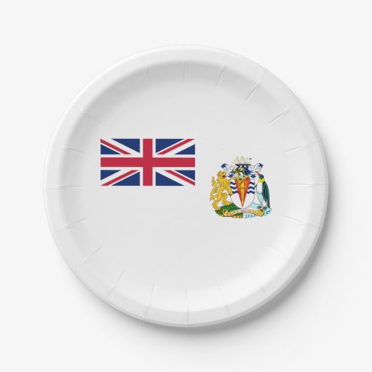 Britische Flagge für das Antarktis-Gebiet Pappteller (Vorderseite)