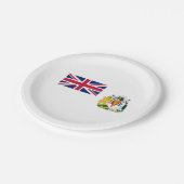 Britische Flagge für das Antarktis-Gebiet Pappteller (Schrägansicht)