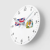 Britische Flagge für das Antarktis-Gebiet Runde Wanduhr (Winkel)