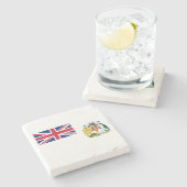 Britische Flagge für das Antarktis-Gebiet Steinuntersetzer (Seitenansicht)