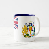 Britische Flagge für das Antarktis-Gebiet Zweifarbige Tasse (VorderseiteRechts)