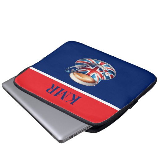 Britische Flagge für englisches Teacup Laptopschutzhülle (Vorne Knopf)