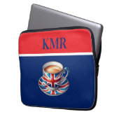 Britische Flagge für englisches Teacup Laptopschutzhülle (Vorderseite Links)