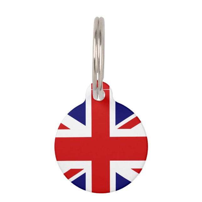 Britische Flagge für Hunde oder Katze Haustiermarke (Vorderseite)