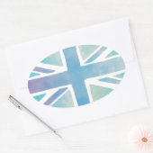 Britische Flagge für niedliches Wasser Ovaler Aufkleber (Umschlag)