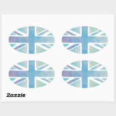 Britische Flagge für niedliches Wasser Ovaler Aufkleber (Blatt)