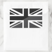 Britische Flagge für Schwarz und Grau Rechteckiger Aufkleber (Tasche)