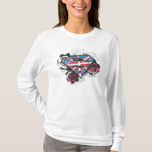 Britische Flagge für Supergirl und Rose T-Shirt