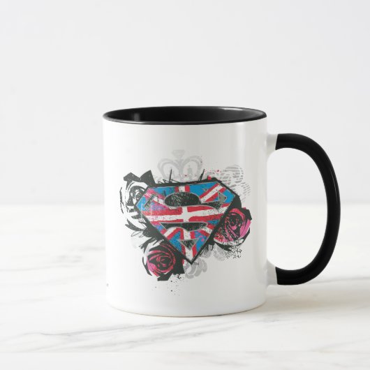 Britische Flagge für Supergirl und Rose Tasse (Rechts)