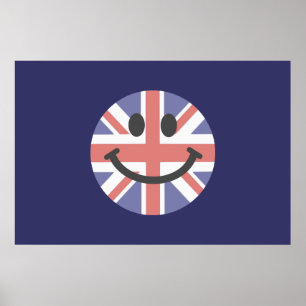 Britische Flagge Gesicht Poster