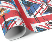 Britische Flagge Graffiti Art Wrapping Papier Geschenkpapier (Rolleneckpunkt)