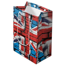 Britische Flagge Graffiti Kunst an der Britischen  Mittlere Geschenktüte