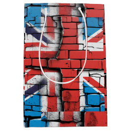 Britische Flagge Graffiti Kunst an der Britischen  Mittlere Geschenktüte