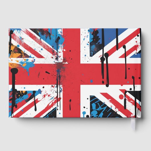 Britische Flagge Graffiti Wedding Gästebuch (Rückseite)
