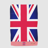 Britische Flagge & Großbritannien mit Monogramm /g Golfhandtuch (Vorderseite)