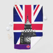 Britische Flagge & Großbritannien mit Monogramm /g Golfhandtuch (Insitu)