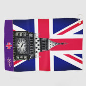 Britische Flagge & Großbritannien mit Monogramm /g Golfhandtuch (Horizontal)
