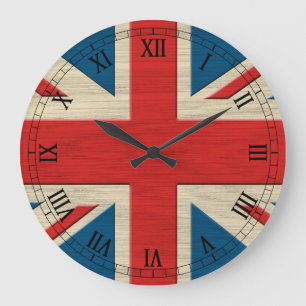 Britische Flagge Große Wanduhr