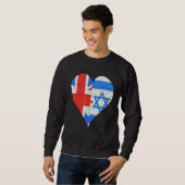 Britische Flagge Herz Sweatshirt (Vorne ganz)