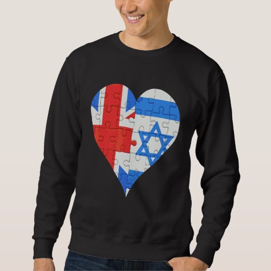 Britische Flagge Herz Sweatshirt (Vorderseite)