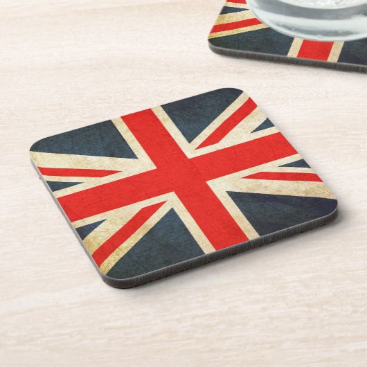 Britische Flagge in Grunge Untersetzer (Linke Seite)