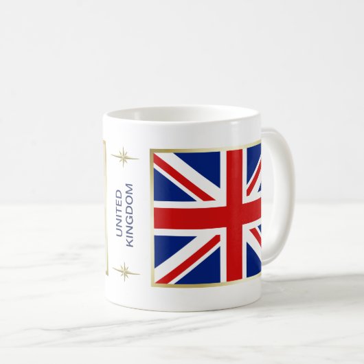BRITISCHE Flagge + Karten-Tasse Kaffeetasse (VorderseiteRechts)