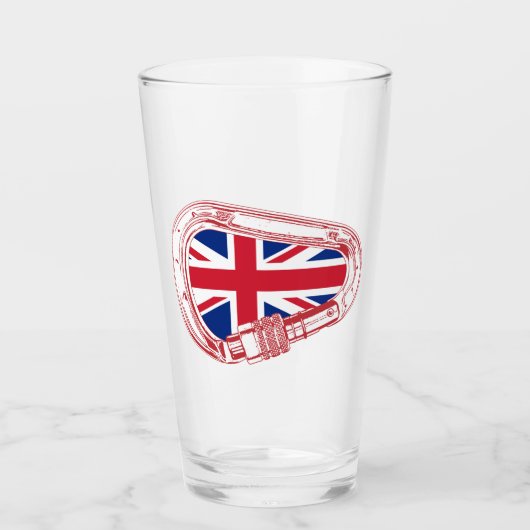 Britische Flagge Kletterer Carabiner Glas (Vorderseite)
