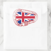 Britische Flagge Kletterer Carabiner Rechteckiger Aufkleber (Tasche)
