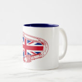 Britische Flagge Kletterer Carabiner Zweifarbige Tasse (VorderseiteRechts)