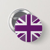 Britische Flagge Lila Button (Vorne & Hinten)