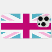 Britische Flagge mit Blau und Rosa Case-Mate iPhone Hülle (Rückseite (Horizontal))