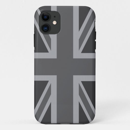 Britische Flagge mit der Flagge "Grey Black Classi Case-Mate iPhone Hülle (Rückseite)