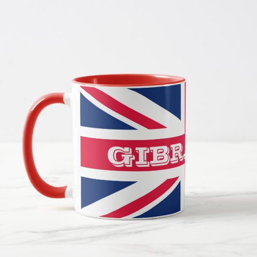 Britische Flagge mit mutigem Text Gibraltars Tasse (Links)