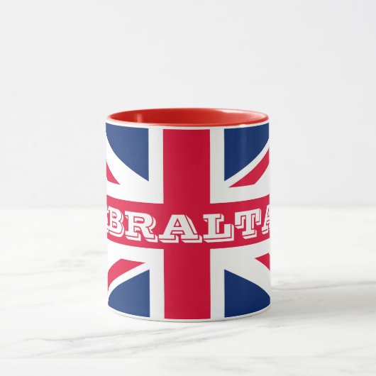Britische Flagge mit mutigem Text Gibraltars Tasse (Zentrum)