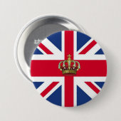 Britische Flagge mit Royal Crown Button (Vorne & Hinten)