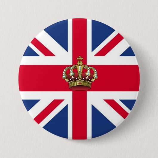 Britische Flagge mit Royal Crown Button (Vorderseite)