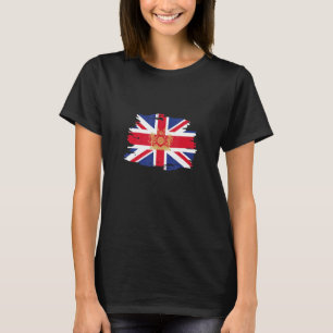 Britische Flagge mit Royal Wappen Vereinigtes Köni T-Shirt