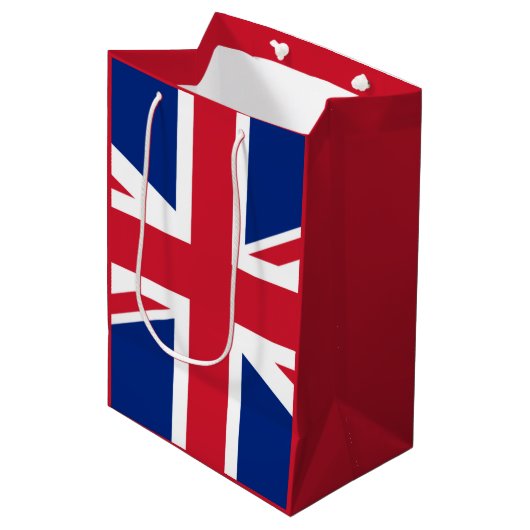 Britische Flagge Mittlere Geschenktüte (Vorderseite Schrägansicht)