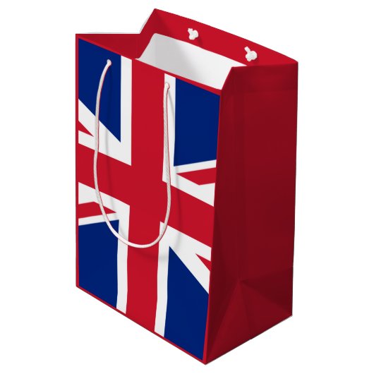 Britische Flagge Mittlere Geschenktüte (Rückseite Schrägansicht)