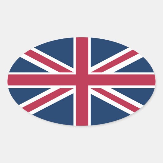 Britische Flagge Ovaler Aufkleber (Vorderseite)