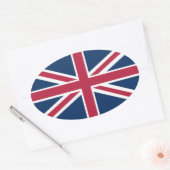 Britische Flagge Ovaler Aufkleber (Umschlag)
