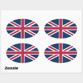 Britische Flagge Ovaler Aufkleber (Blatt)